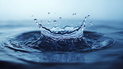 A beautiful and the blue water splash on the blue background , water splash close up background , blue water Splash Fresh Drop In Water on the blue background , Close-up photo bubbles in clear water
