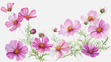 Naklejka premium Elegant wedding invitation card background vector. Minimal hand painted watercolor botanical flowers texture template background. Design for wedding, vip cover, poster, rsvp moderncard.Valentine's Day