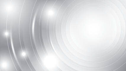 Abstract  white and gray color, modern design stripes background with geometric circle lines. Vector illustration.