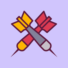 Crossing dart icon clipart illustration