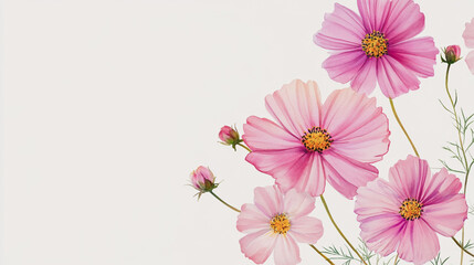 Fototapeta premium Elegant wedding invitation card background vector. Minimal hand painted watercolor botanical flowers texture template background. Design for wedding, vip cover, poster, rsvp moderncard.Valentine's Day