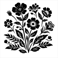 Flower icon silhouette vector. Flower logo icon silhouette illustration