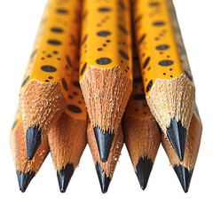 pencils on white background