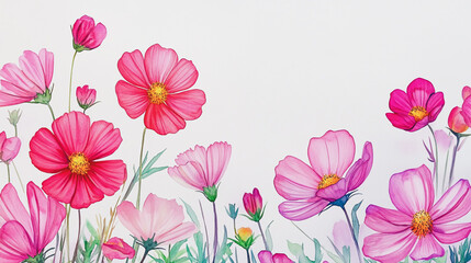 Elegant wedding invitation card background vector. Minimal hand painted watercolor botanical flowers texture template background. Design for wedding, vip cover, poster, rsvp moderncard.Valentine's Day