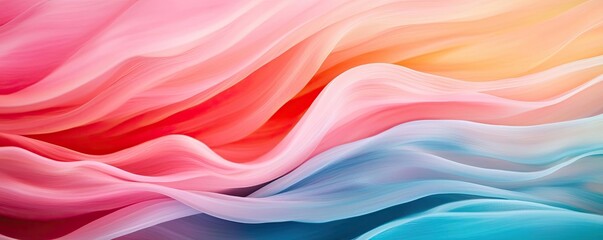 Pastel abstract background concept. Vibrant abstract waves of color, blending soft hues of pink, orange, and blue seamlessly.