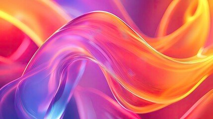 Fototapeta premium Neon abstract background concept. Abstract colorful waves blend together, creating a vibrant and dynamic visual experience.