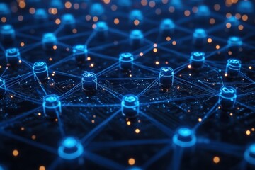 High-tech circuit board illustration digital realm technology art futuristic environment close-up view innovation concept