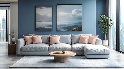 plush velvet armchair, gold and glass coffee table, soft lighting from designer floor lamps