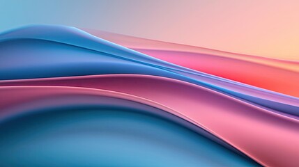Pastel abstract background concept. Vibrant waves of blue and pink create a soothing, modern background for digital projects.