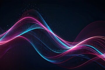 Obraz premium abstract futuristic background with pink blue glowing neon moving high speed wave lines and bokeh lights. Data transfer concept Fantastic wallpaper Generative
