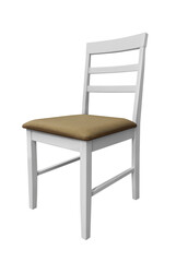 modern white chair furniture with white legs isolated on white background. With clipping path