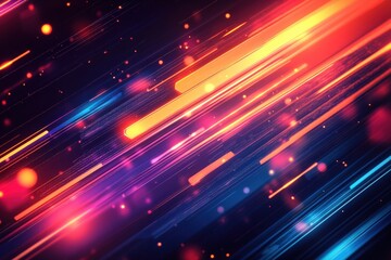 Fototapeta premium Dynamic technology-inspired digital background with colorful light trails abstract art vibrant environment modern viewpoint