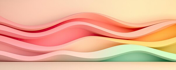 Pastel abstract background concept. Abstract wavy shapes in soft pastel colors for creative design projects.