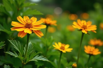 Obraz premium Wild carrot plant with large yellow-orange blooms in a garden, plants, blooming