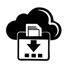 Cloud Download Icon: Simplistic Design for Digital Content