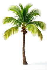 Obraz premium Tropical palm tree isolated on white background, plant, decorative, nature