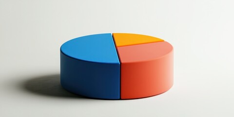 Obraz premium 3d pie chart icon on white background