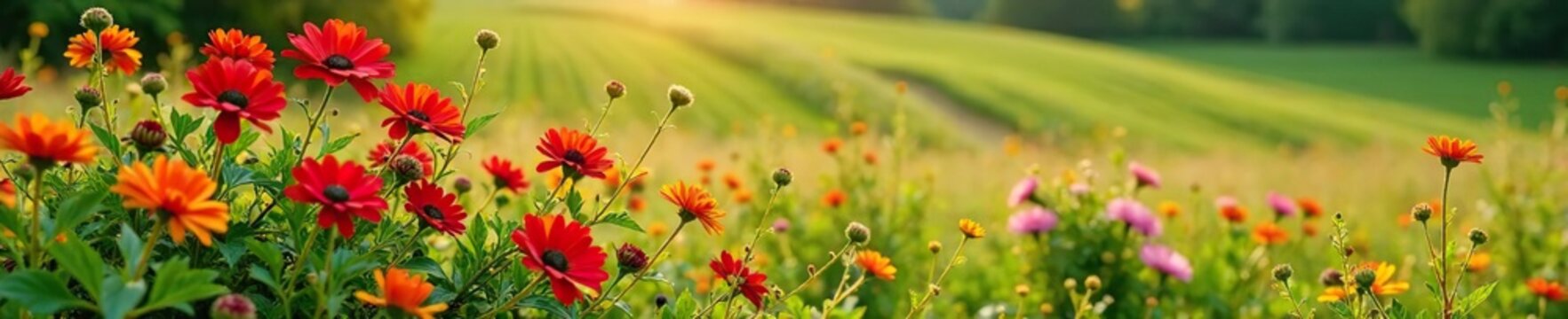 Schwer bewachsenes Geb?sch aus Mohn und Kornblumen, shrub, countryside, Kornblumen