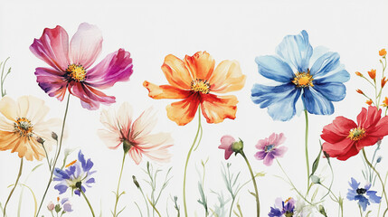 Obraz premium Elegant wedding invitation card background vector. Minimal hand painted watercolor botanical flowers texture template background. Design for wedding, vip cover, poster, rsvp moderncard.Valentine's Day