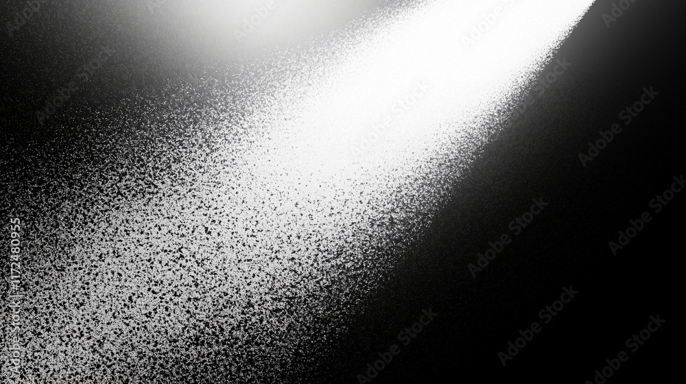 Poster Dramatic spotlight on grainy textured black and white abstract background with light and shadow effects, creating a high contrast, moody, and mysterious atmosphere.