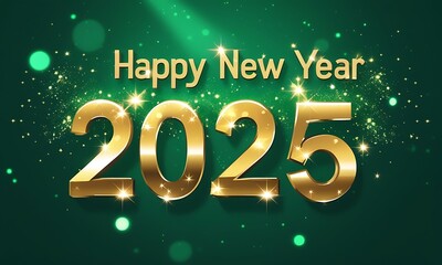 New Year Greeting Card Illustration, Creative 2025 New Year Card Design, 2025 Year of Celebration and Lights, Happy New Year 2025 Text
