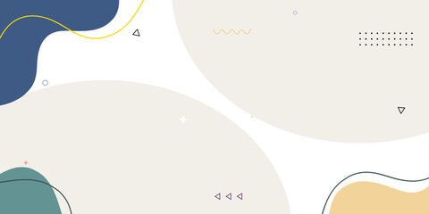 Minimalist abstract design with curved geometric elements in pastel colors, ideal for backgrounds or graphic materials © Budiman