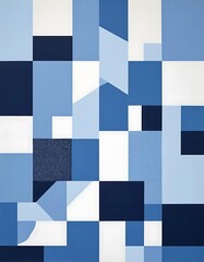 Fototapeta premium Abstract Blue and White Geometric Composition