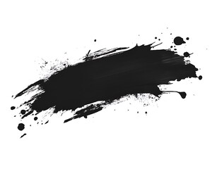 Obraz premium Black ink splash on white background, creating a dynamic, abstract pattern with splatters and droplets