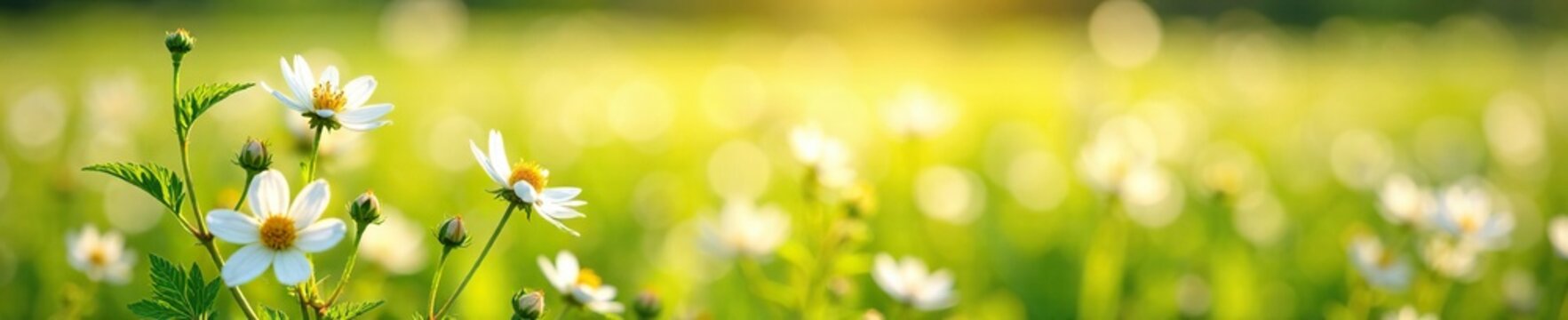 Field of white Orlaya grandiflora flowers blooming in the sun, apiaceae, ornlaya, white petals
