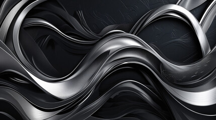 Elegant black abstract background with smooth textures and depth, perfect for luxury, art, or design themes.
