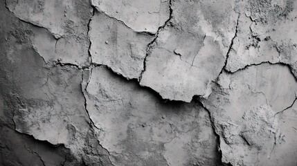 Obraz premium Cracked Grey Cement Wall Texture with Loft Style Aesthetic