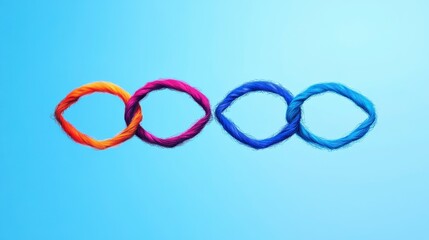 Fototapeta premium Colorful concentric circles representing unity, diversity, and the spirit of competition against a soft blue background