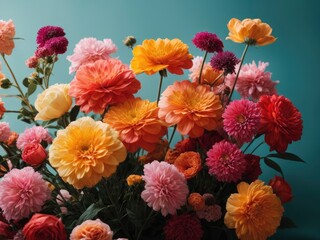 Fototapeta premium red and yellow flowers