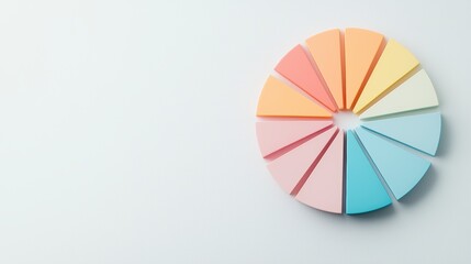 Obraz premium A colorful pie chart on a white background, divided into segments of varying sizes, each representing a different category of data, with clear labels and percentages, illustrating the distribution of