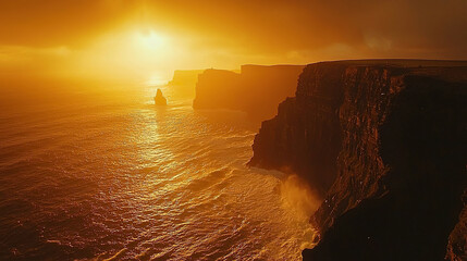 cliffs of moher at sunrise ireland landscape