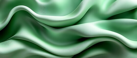 Fototapeta premium Abstract green silk fabric texture.