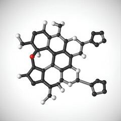 3D image of Metandienone skeletal formula - molecular chemical structure of  isolated on white background