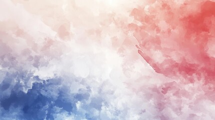 Fototapeta premium Abstract Watercolor Painting Blue Red and White Hues