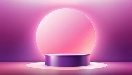 Pink and Purple Egg Shaped Studio Display Platform