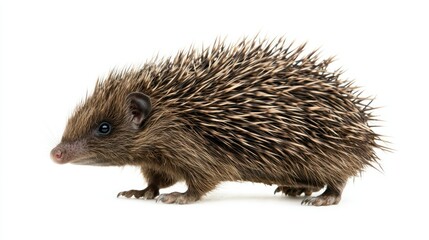 Fototapeta premium Porcupine side view full body on white background