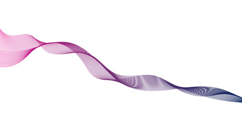 Abstract Vector Wavy Lines with Smooth Curves and Colorful Gradient in Purple and Blue for Modern Tech and Science