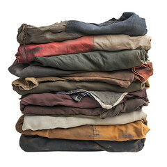 stack of blue jeans isolated