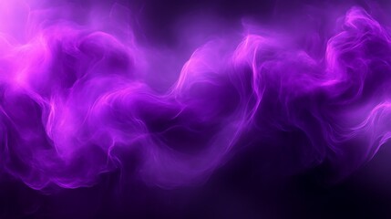 Obraz premium Abstract purple smoke swirls on black background.