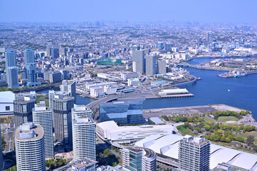 Cityscape of Yokohama city, Skyline and office building and downtown in  Minatomirai Area, Yokohama...