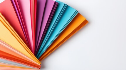 Obraz premium Vibrant office file folders with bold colors, minimalist and professional design isolated against a clean white background