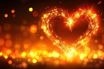 Fiery Heart Sparkler Bokeh