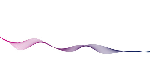 Abstract Vector Wavy Lines with Smooth Curves and Colorful Gradient in Purple and Blue for Modern Tech and Science