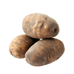 potatoes isolated on white background