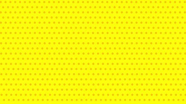 左斜めに動くシンプルな黄色の水玉模様の背景アニメーション