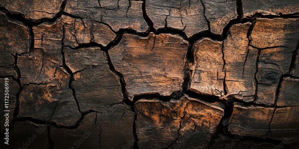 Aufkleber Textured old broken wood creates a rustic background. This old broken wood features unique patterns, making it ideal for designing creative backgrounds or enhancing visual storytelling.